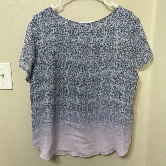 Laura Scott Women’s Top Bundle (2) Sz XL Petite Green/Purple Gauzy Lightweight - Picture 5 of 9